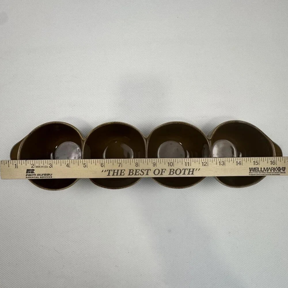 Taste Of Home Entertaining Brown Ceramic 4 Section Serving Dish Condiment Bowl - Picture 11 of 13